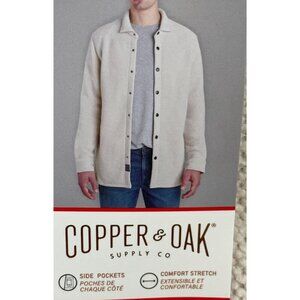 NEW Copper & Oak Men's M Ivory  Button-Up Fleece Jacket